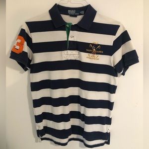 Polo by Ralph Lauren white and navy striped polo - size Medium